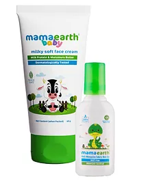 mamaearth Milky Soft Baby Face Cream With Muru Muru Butter - 60 ml & Anti Mosquito Fabric Roll On - 8 ml