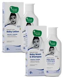 Mother Sparsh Natural Care Baby Body Lotion - 200 ml & Natural Care Baby Wash & Shampoo - 200 ml