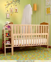 Babyhug Lily Cot And Mattress Set Size-120X60X10 cm