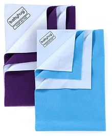 Babyhug Smart Dry Bed Protector Sheet Small - Feeroju AND Babyhug Smart Dry Bed Protector Sheet Medium - Plum