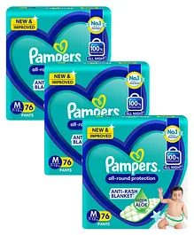Pampers Pant Style Diapers Medium Size - 76 Pieces (Pack of 3)