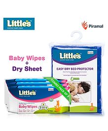 Little's Easy Dry Bed Protector Large & Soft Cleansing Baby Wipes - 80 Pieces -Pack of 3 Little's Easy Dry Bed Protector Large & Soft Cleansing Baby Wipes - 80 Pieces -Pack of 3