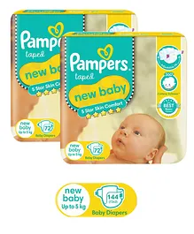 Pampers Active Baby Diapers New Born - 72 Pieces ( Pack of 2 )