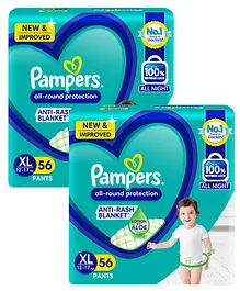 Pampers Pant Style Diapers Extra Large Size - 56 Pieces ( Pack of 2 )