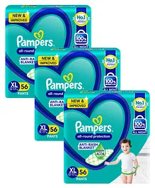 Pampers Pant Style Diapers Extra Large Size - 56 Pieces ( Pack of 3 )