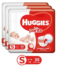 Huggies Dry Pants Small Size Diapers - 10 Pieces - ( Pack of 3 )