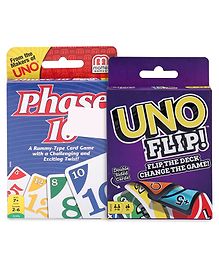 Mattel Uno Card Game With Customizable Wild Cards - Multicolor & phase 10 card game-108 pieaces