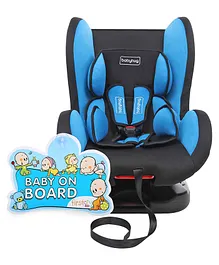 Babyhug Cruise Convertible Reclining Car Seat With Side Impact Protection AND Firstcry Baby On Board Sign (Blue)