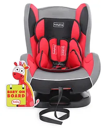 Babyhug Cruise Convertible Reclining Car Seat With Side Impact Protection AND Babyhug Baby On Board Sign Giraffe( Red)