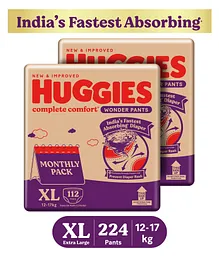 Huggies Wonder Pants Diaper Monthly Pack Extra Large Size - 112 Pieces - (Pack of 2)
