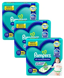 Pampers Pant Style Diapers XXL Size - 42 Pieces - (Pack of 3)