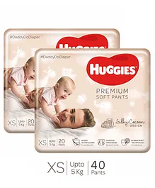 Huggies Premium Soft Pants Extra Small Size Diapers - 20 Pieces - (Pack of 2)