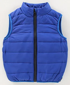 Indian Terrain Sleeveless Padded Jacket Solid Color - Blue