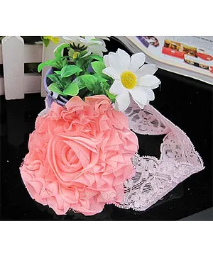 Akinos Kids Designer Net Floral Headband - Pink