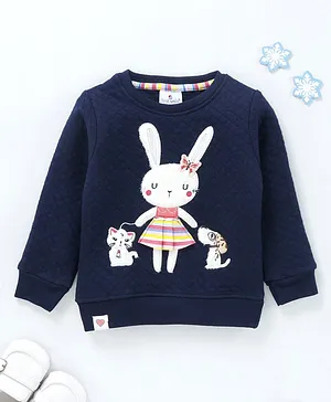 First Smile Full Sleeves Sweatshirt Bunny Print - Black