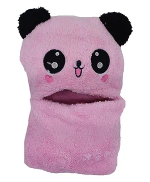 SYGA Knitted Panda Faux Fur Winter Beanie Cap Pink - Circumference 42 cm