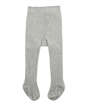 SYGA Cotton Solid Knit Tight Leggings - Grey