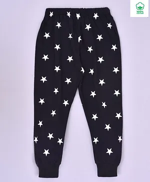 Kiwi Full Length Stars Print Unisex Lounge Pants - Black