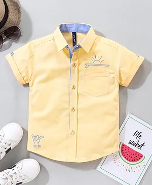 Play by Little Kangaroos Half Sleeves Solid Shirt- Yellow