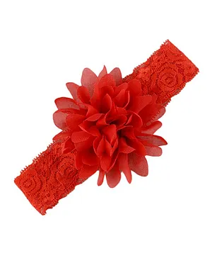 Akinos Kids Net Flower Detailing Headband - Red
