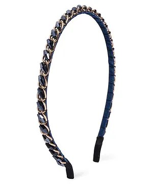 Little Hip Boutique Metallic Crystals Hairband - Blue
