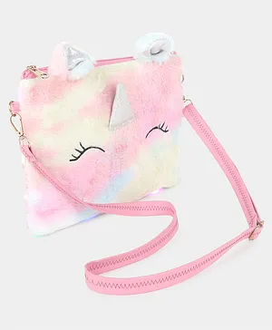 Sanjis Enterprise LED Fur Unicorn Sling Bag (Colour My Vary)
