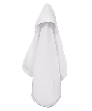 Quick Dry Baby Hooded Towel Embroidered - White (Print May Vary)