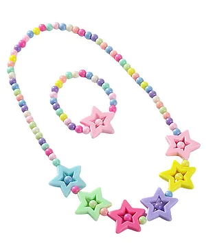 SYGA Candy Children's Spot Jewelry Beads Necklace Bracelet Two-piece Set Pentagram