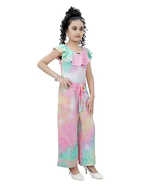 Tiny Girl Cap Sleeves Washed Effect Jumpsuit - Pink
