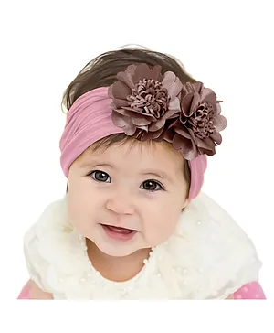 SYGA Baby Girls Nylon Headbands Hair Accessories Double Flower Taro - Purple