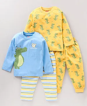 Babyhug Full Sleeves Night Suit Pack of 2 Multi Print - Multicolour
