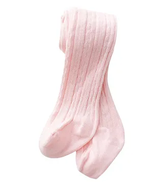 SYGA Baby Tights For Girls Soft Cotton Infant Leggings Toddler Solid Knit Stockings Socks Pants - Pink