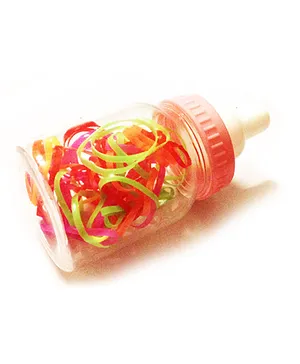 Akinos Kids Bunch Of Everyday Ponytail Band Comes In Cute Bottle - Multicolour