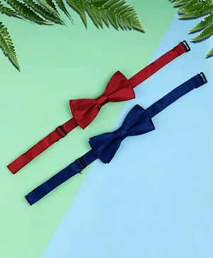 Bhoomi Collection Set Of 2 Bow Ties - Maroon & Navy Blue