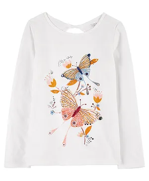 Carter's Butterfly Jersey Top - Ivory