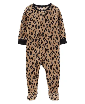 Carter's 1-Piece Leopard Fleece Footless Pajamas