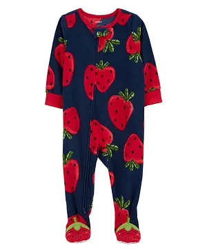 Carter's 1-Piece Strawberry Fleece Footie Pajamas