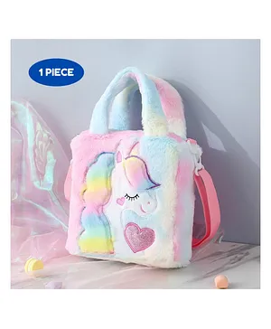 Puchku Cute Unicorn Plush Shoulder Bag - Multicolor