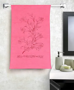 Jars Collections 100% Microfiber  Super Soft Baby Bath Towel Floral Print - Pink
