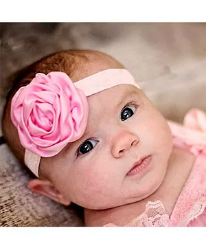 Akinos Kids Big Rose Applique Headband - Baby Pink