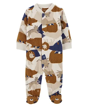 Carter's Animal Print 2-Way Button Fleece Sleep & Play Pajamas