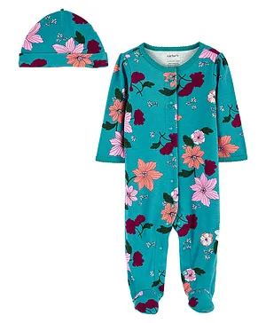 Carter's 2-Piece Floral Snap-Up Sleep & Play Pajamas Set