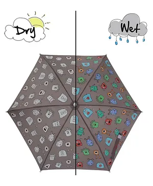KARBD Monster Design Colour Changing Auto Open Magic Umbrella - Grey