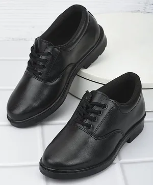 LIBERTY Laced Up Solid School Shoes -Black