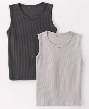 Kanvin Thermal Sleeveless Thermal Vest Solid Color - Charcoal & Grey