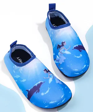 Pine Kids Dolphin Printed Slip On Water Shoes - Blue