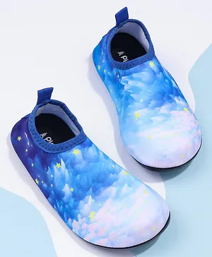 Pine Kids Star Printed Slip On Water Shoes - Blue