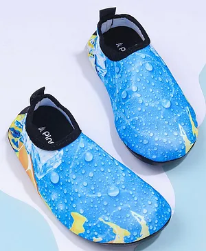 Pine Kids Water Droplet Printed Slip On Water Shoes - Blue