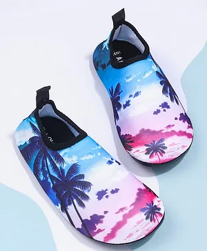 Pine Kids Beach Printed Slip On Water Shoes - Blue