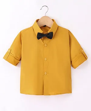 Robo Fry Cotton DC Full Sleeves With Suspender Party Shirt - Yellow